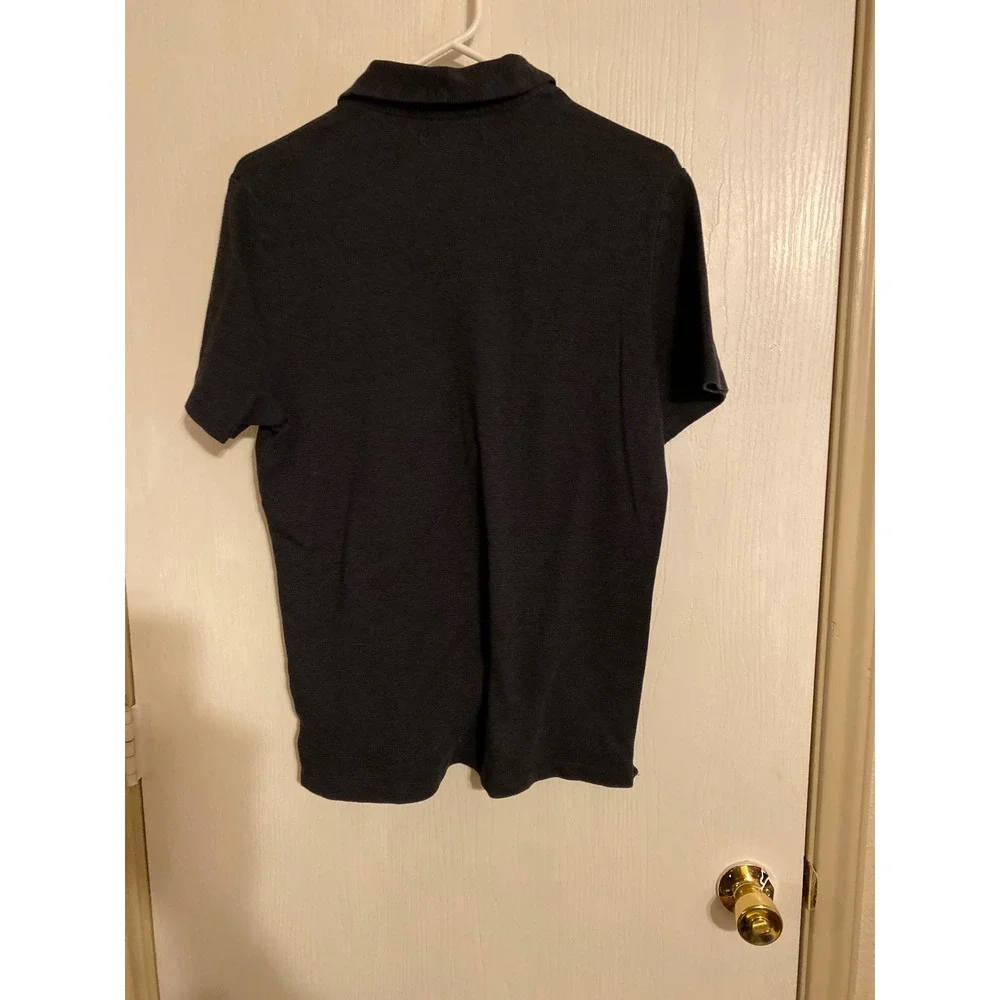 Banana Republic Mens L Polo Shirt Short Sleeve Gray Pique Knit Classic Fit 0209